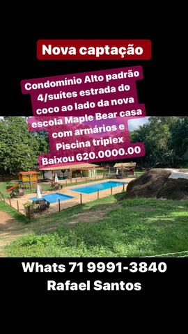 Casa de 4 suítes 2 salas piscina triplex armários baixou 620 mil