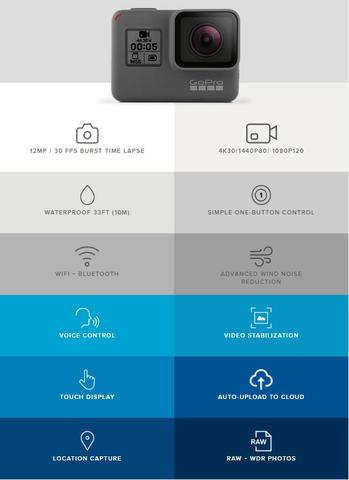 Câmera Gopro Hero5 Black 4k + Cartão Sd 64gb + Bateria Extra - Foto 6
