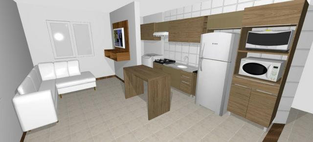 Apartamento 1 dormitório semimobiliado, elevador, garagem e portaria 24h - Foto 8