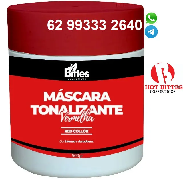 Máscara Matizadora 500 g Red Tonalizante Red Collor Vermelha Bittes Hair Profissional