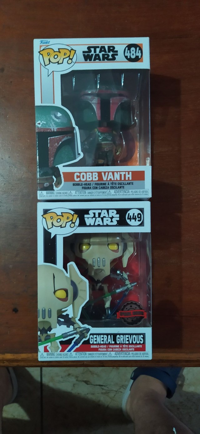 Funko pop star wars general grievous 449 + cobb vanth 484 boba fett armor