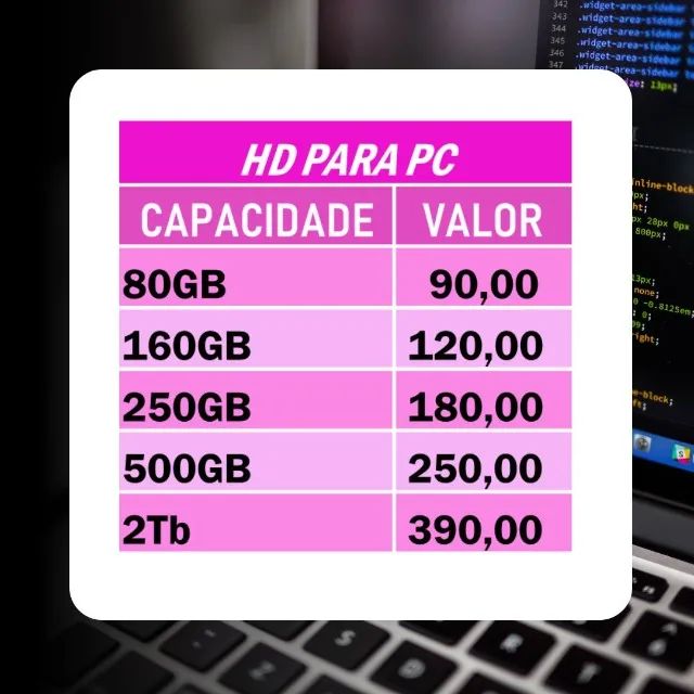 HD para notebook e PC Com garantia e parcela no cartão