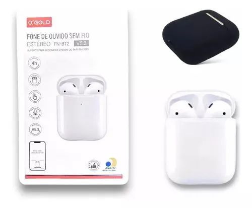 Fone De Ouvido Bluetooth iPhone E Android Fn-bt2 A'Gold até 4h Bateria 