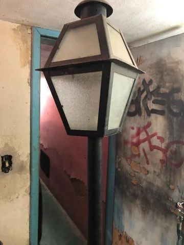 Poste Luminária para Jardim Externo, Colonial, Preto 1,90 altura