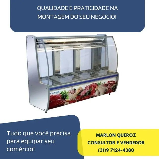 Balcão de Açougue Polo Frio 2M Inox Novo