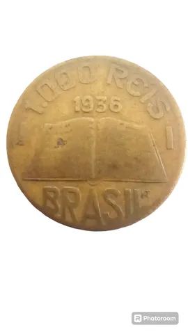 Moeda de 1000 mil réis bronze 1936 Anchieta.