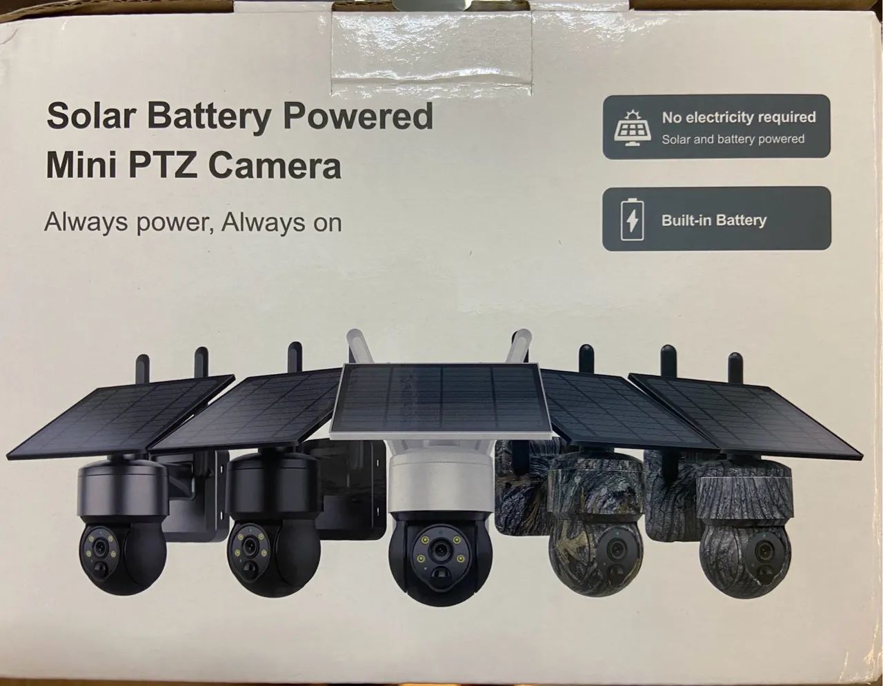 Câmera solar PTZ sem fio com painel solar, áudio bidirecional, proteção de segurança,, 5MP - Foto 4