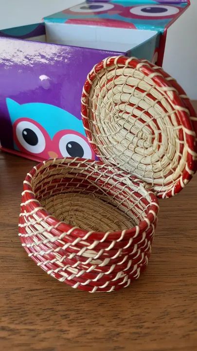 Porta trecos artesanais com tampa - Foto 3