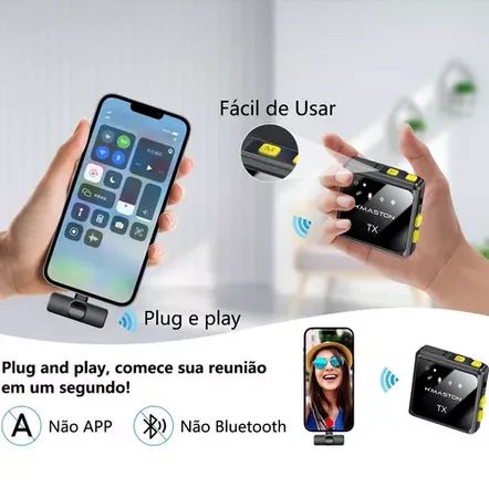 2 microfones de lapela sem fio para iphone ipad MK-12 - Foto 3