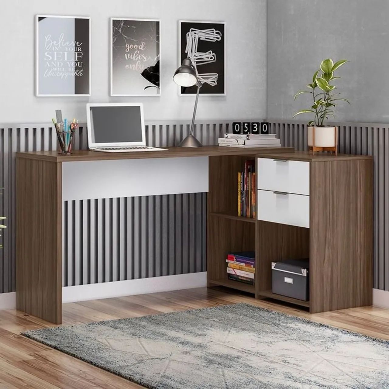 Mesa escritório 2 posições super espaçosa  - Foto 2