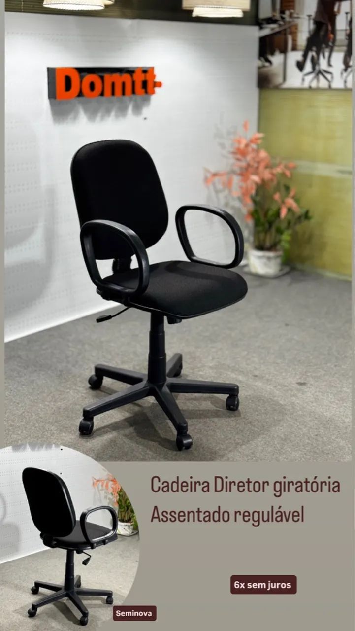 Cadeira Diretor com Relax e Assento Regulável-Em até 6x sem juros 