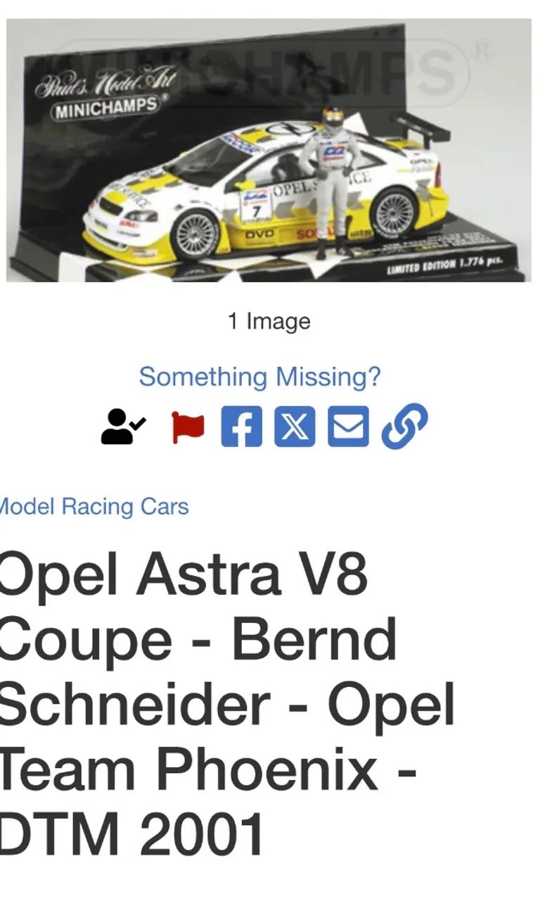 Opel Astra V8 autoart 1:18 minichamps