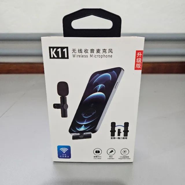 Microfone Sem Fio Duplo Lapela Profissional Tipo C Para Celular Android