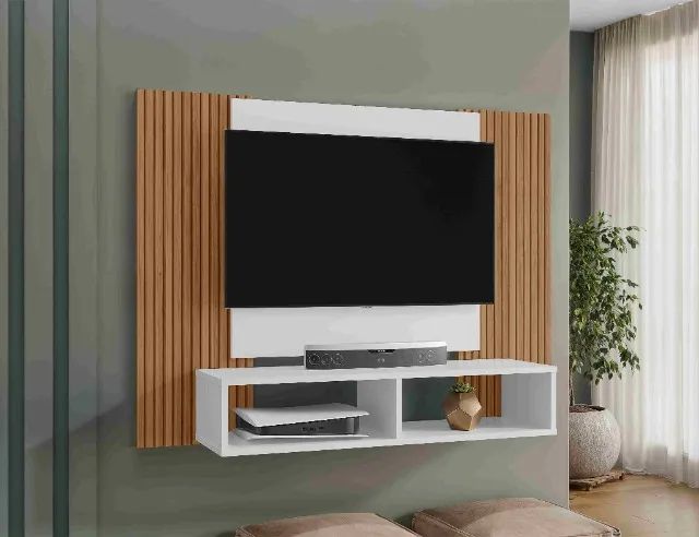 Painel Navi Efeito Ripado 3D Até 48 Polegadas Branco.Cinamomo Frete Grátis - Até 12x