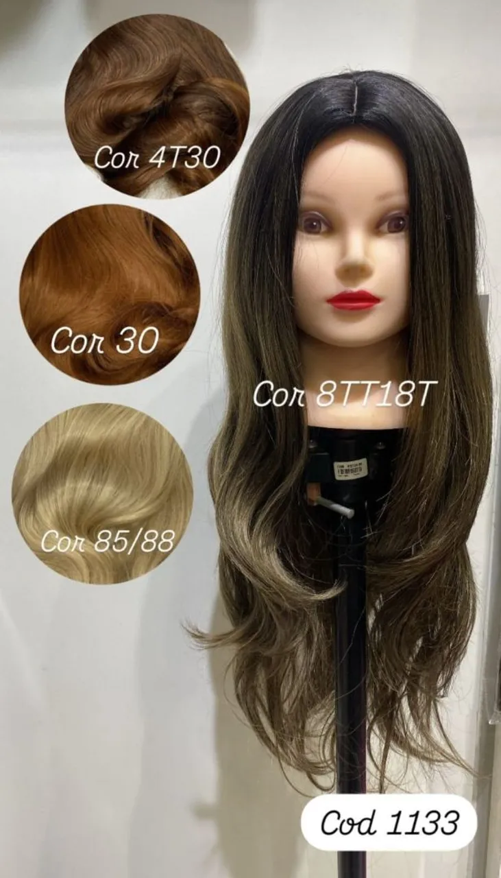 Peruca de cabelo com cores variadas