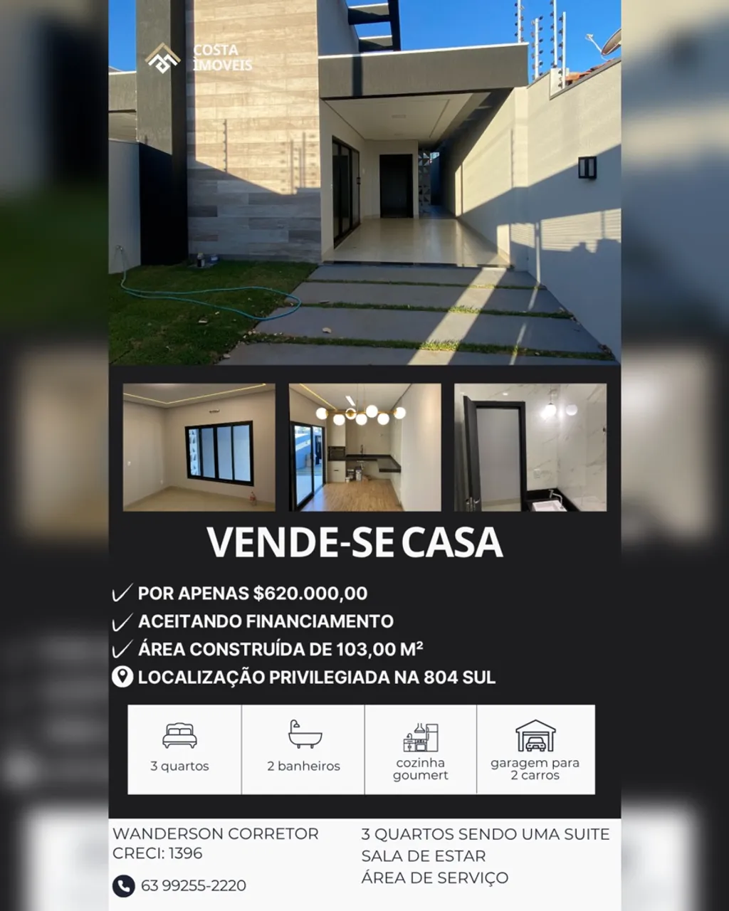 Vende-se casa na 804 sul