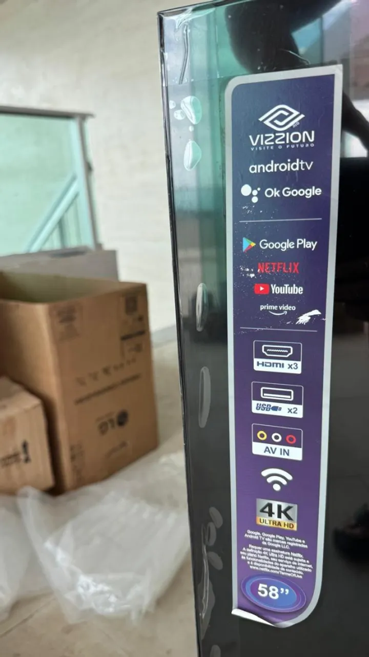 Smart TV 58? 4K DLED Rig Vizzion BR58GUA IPS Tela quebrada