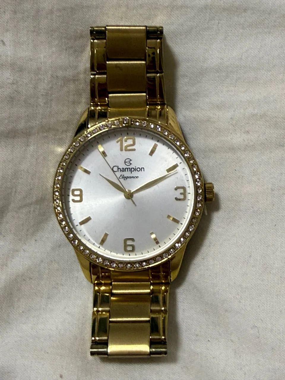 Relógio Champion Elegance Dourado com Detalhes em Strass - Foto 5