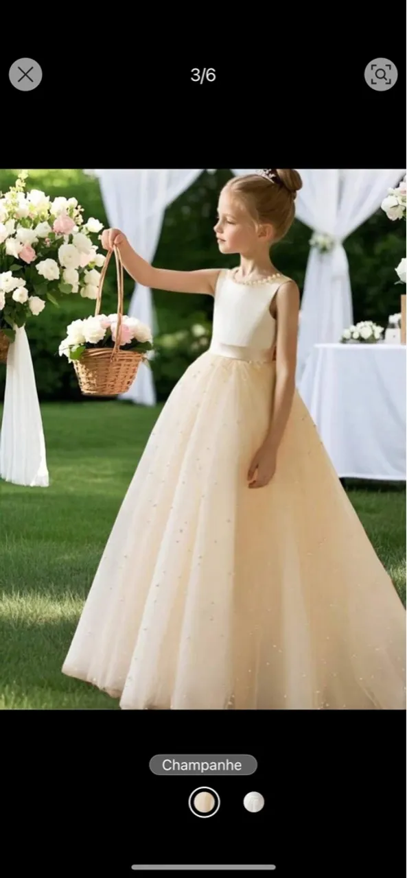 Vestido de Festa Infantil Dama Daminha Florista Formatura ABC