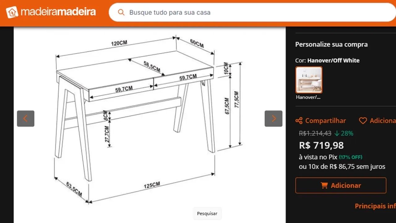 Mesa de escritório com gavetas - Foto 2