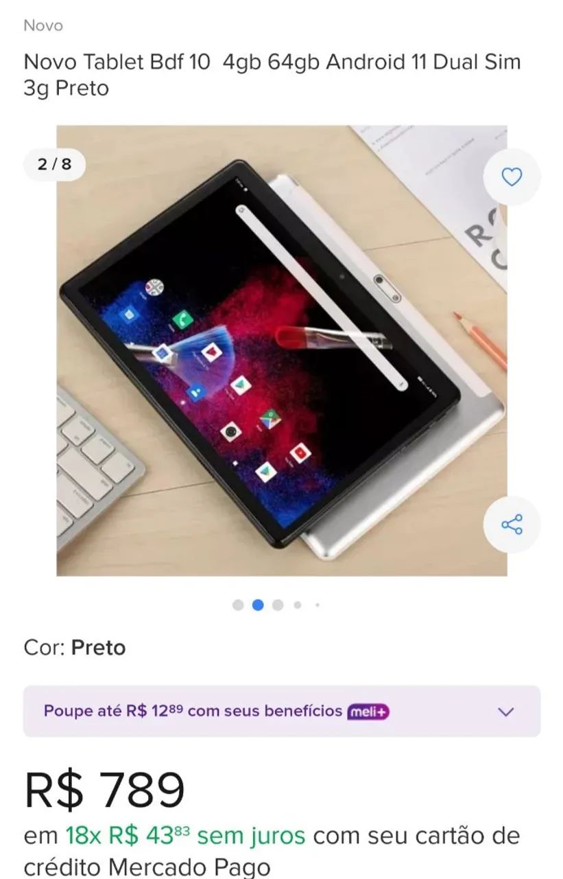Tablet BDF tela 10.1 Faz chamadas telefônica  - Foto 2