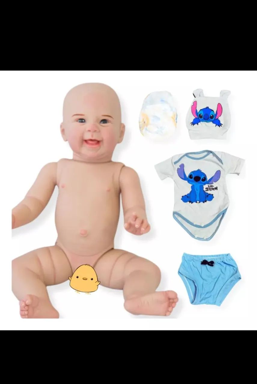 Boneca Reborn Bebê Realista Stitch menino - Foto 5