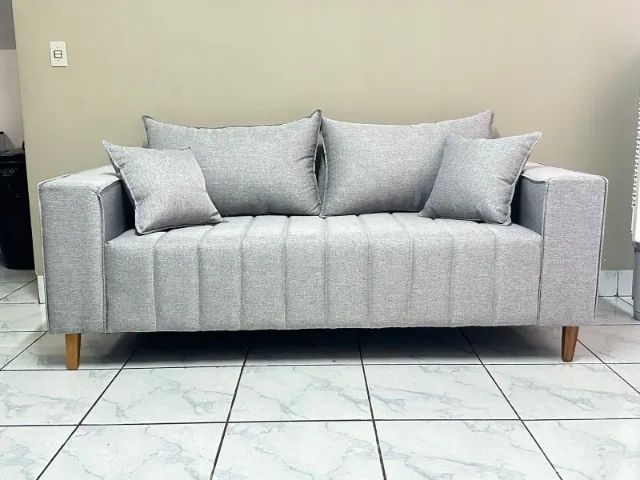 Sofá Life 2,0m Linho com Almofadas Novo varios modelos - Foto 2
