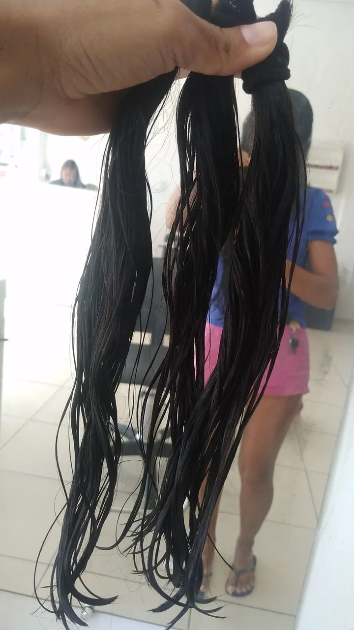 Cabelo Humano -34 cm -preto