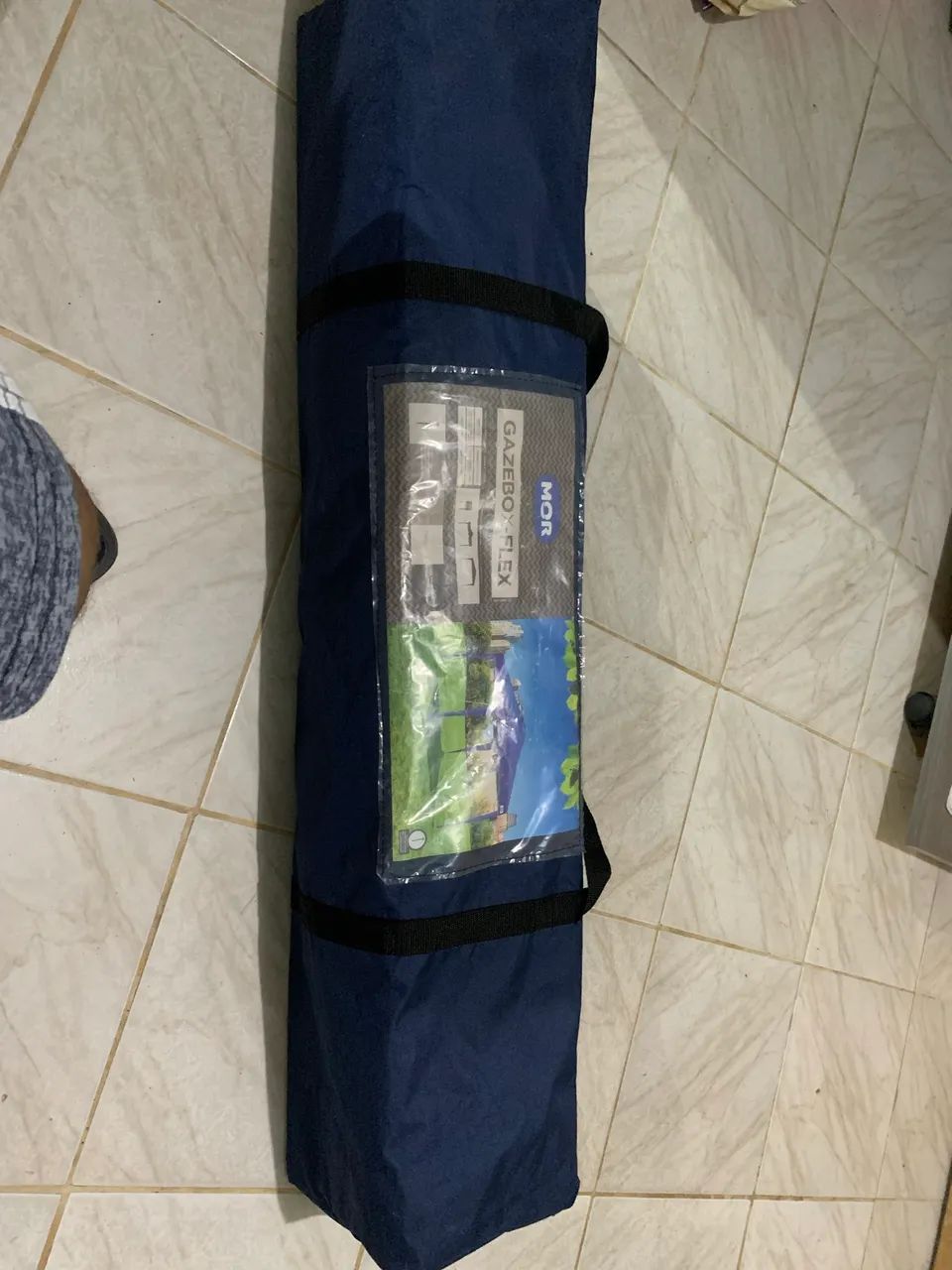 Tenda sanfonada gazebo da mor 3x3 x-flex Oxford azul estrutura em alumínio 