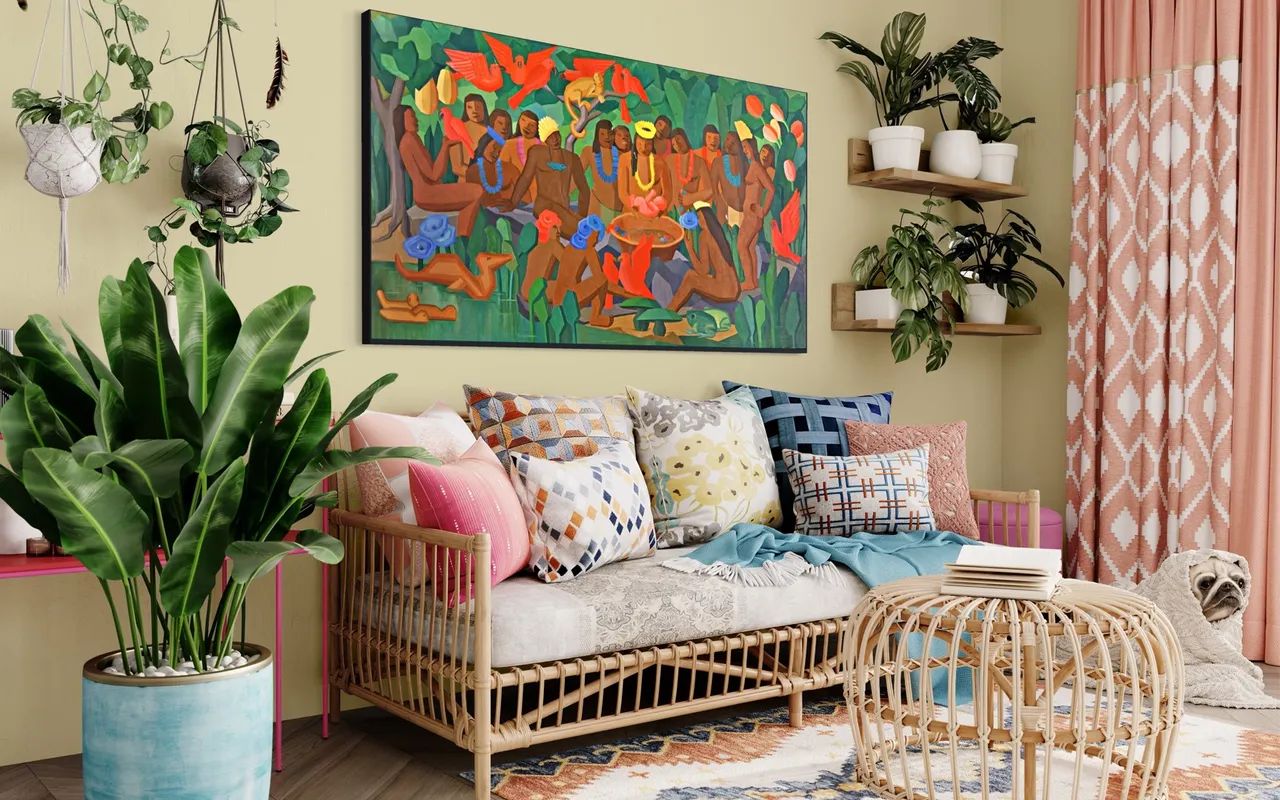 Quadro Tarsila do Amaral Batismo de Macunaíma Tela Acetinada