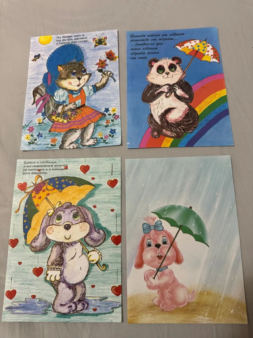 Kit 4 papéis de carta coloridos , raro da década de 80/90