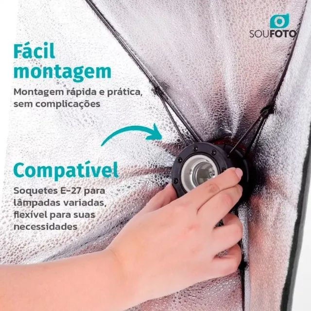 Kit De Luz Softbox Duplo Para Estúdio Fotográfico E Vídeo + 02 Lâmpadas - Foto 6