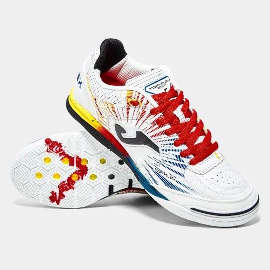 Chuteira Futsal Joma Top Flex Rebound Unissex - Branco - Foto 3