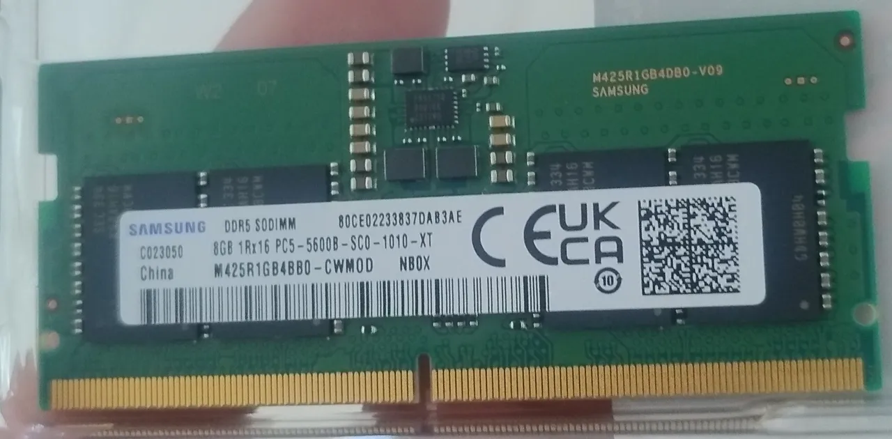 Memória RAM 8GB DDR5 SODIMM Samsung