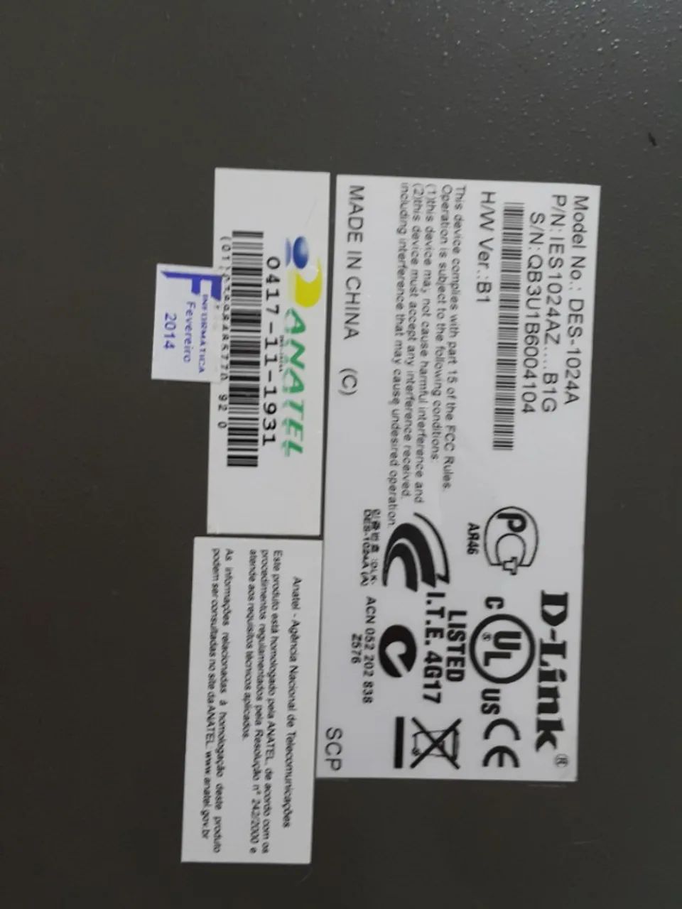 Switch De 24 Portas 10/100mbps, D-link Des-1024a (Usado) - Foto 4
