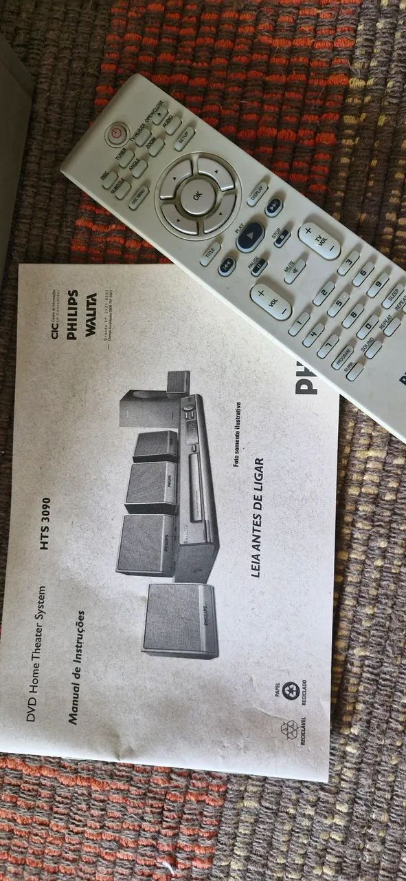 DVD home teather Philips hts3090 completo 5 caixinhas 1 subwoofer controle. Nao tem hdmi - Foto 4
