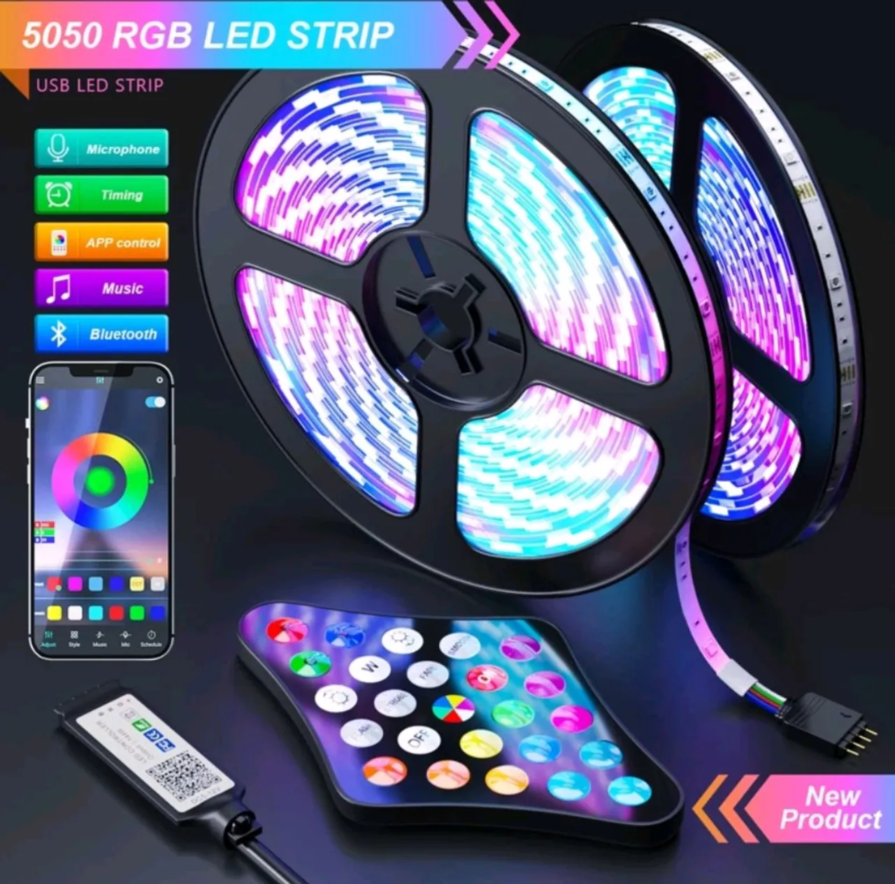 Fita LED RGB 5050 (10 METROS) - Iluminação para seu Setup Gamer