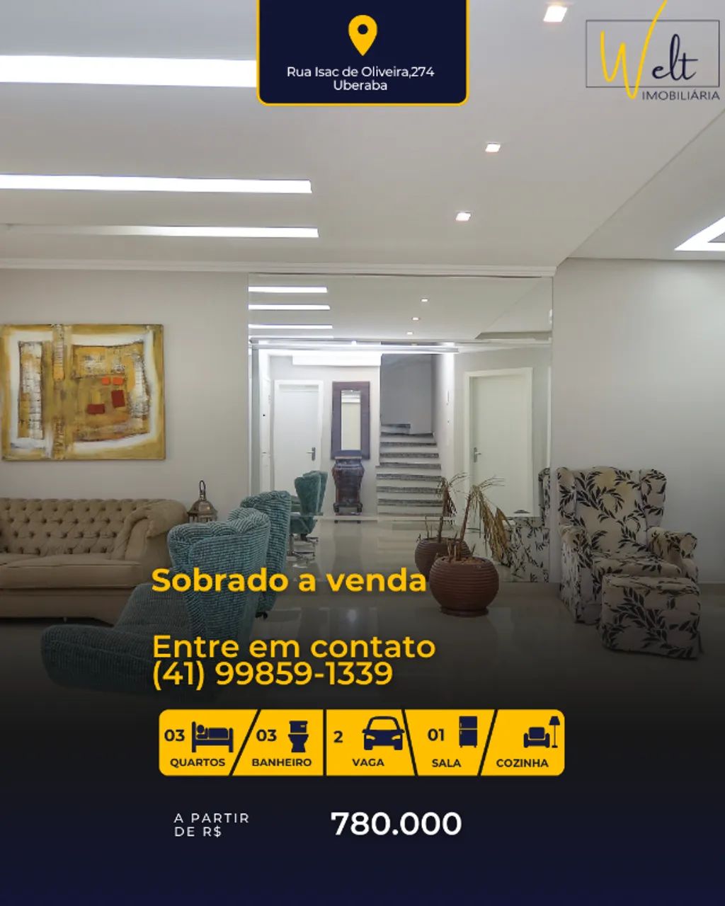 Sobrado à Venda no Bairro Uberaba - Curitiba