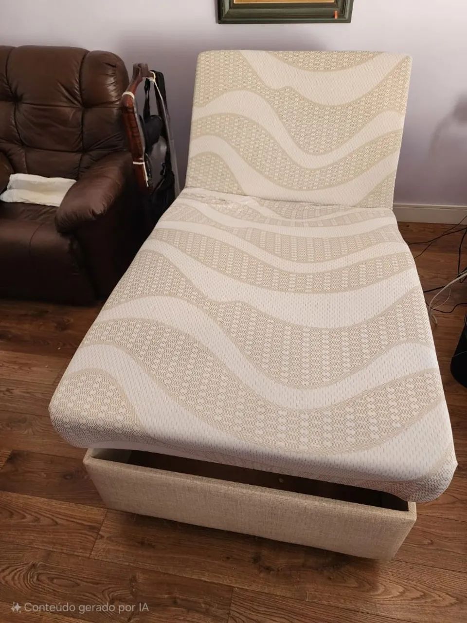Cama Articulada Motorizada Century bege com grades laterais  - Foto 2