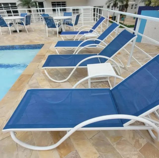 Troca de tela sling e reforma de cadeira e espreguiçadeira de piscina