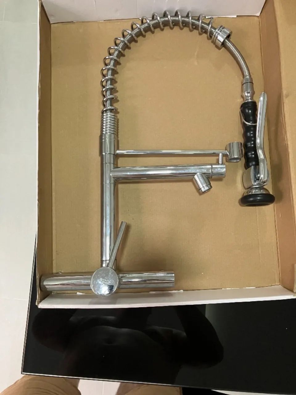 Gourmet Kitchen Wall-Mount Single-Handle Mixer Faucet, Stainless Steel