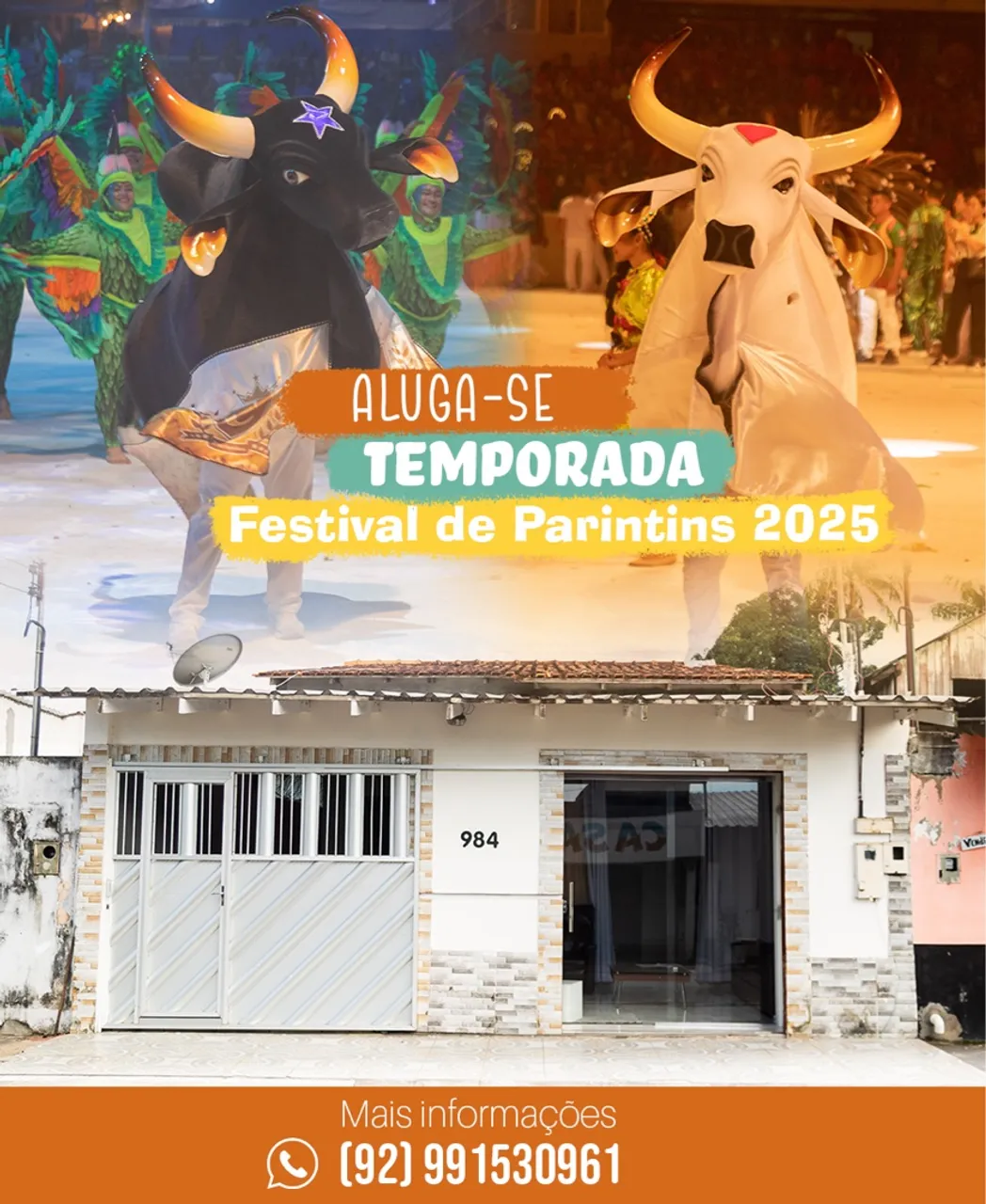 Alugo casa para o festival de Parintins 2025