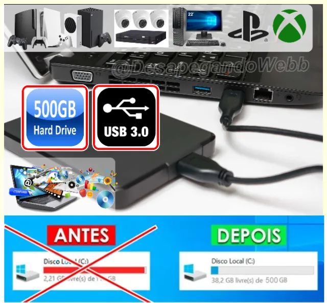 HD Externo 500GB  | PC, Notebook  | ARQUIVOS e JOGOS ! - Foto 2