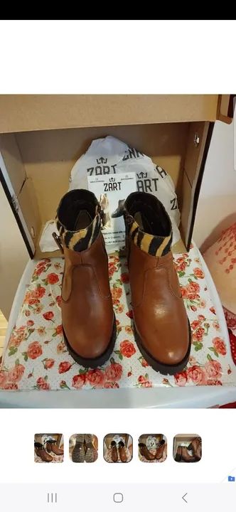 Bota couro nova Zart