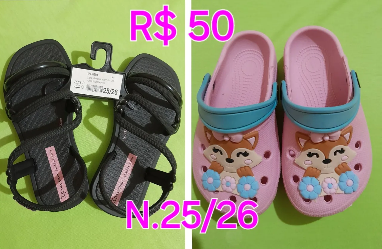 Sandálias Ipanema e Chinelos Infantil - N. 25/26