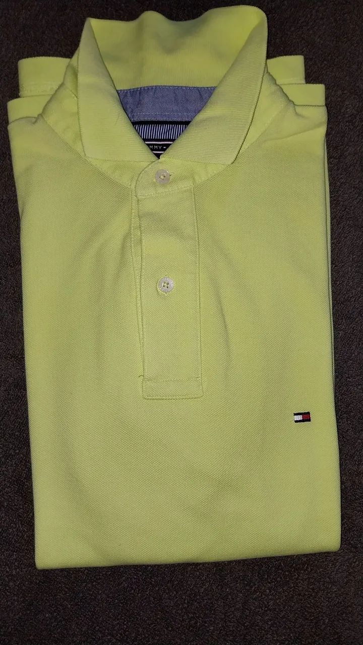 Camisa  Polo masculina Tommy Hilfiger Verde M - Foto 2