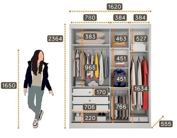 Guarda Roupa Solteiro com Espelho 100% MDF 3 Portas 3 Gavetas Varios modelos - Foto 2