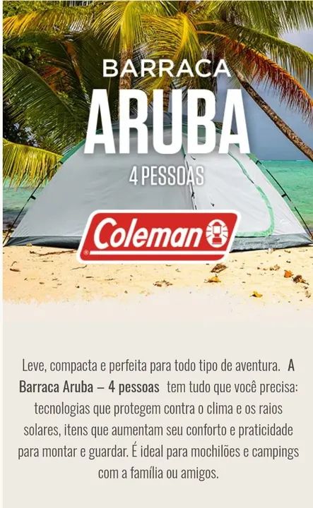 Barraca Aruba Coleman 4 Pessoas