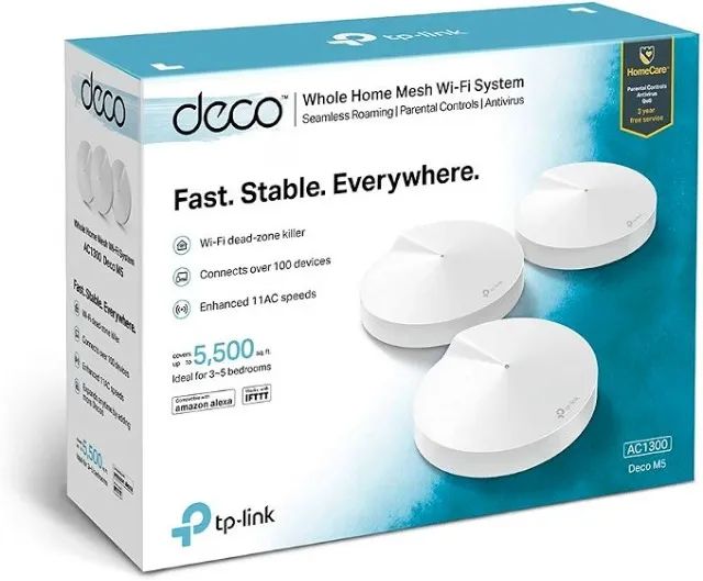 Kit Roteador TP-Link Wi-Fi Mesh AC1300 Gigabit 5GHz Deco M5, 3-pack - Foto 2