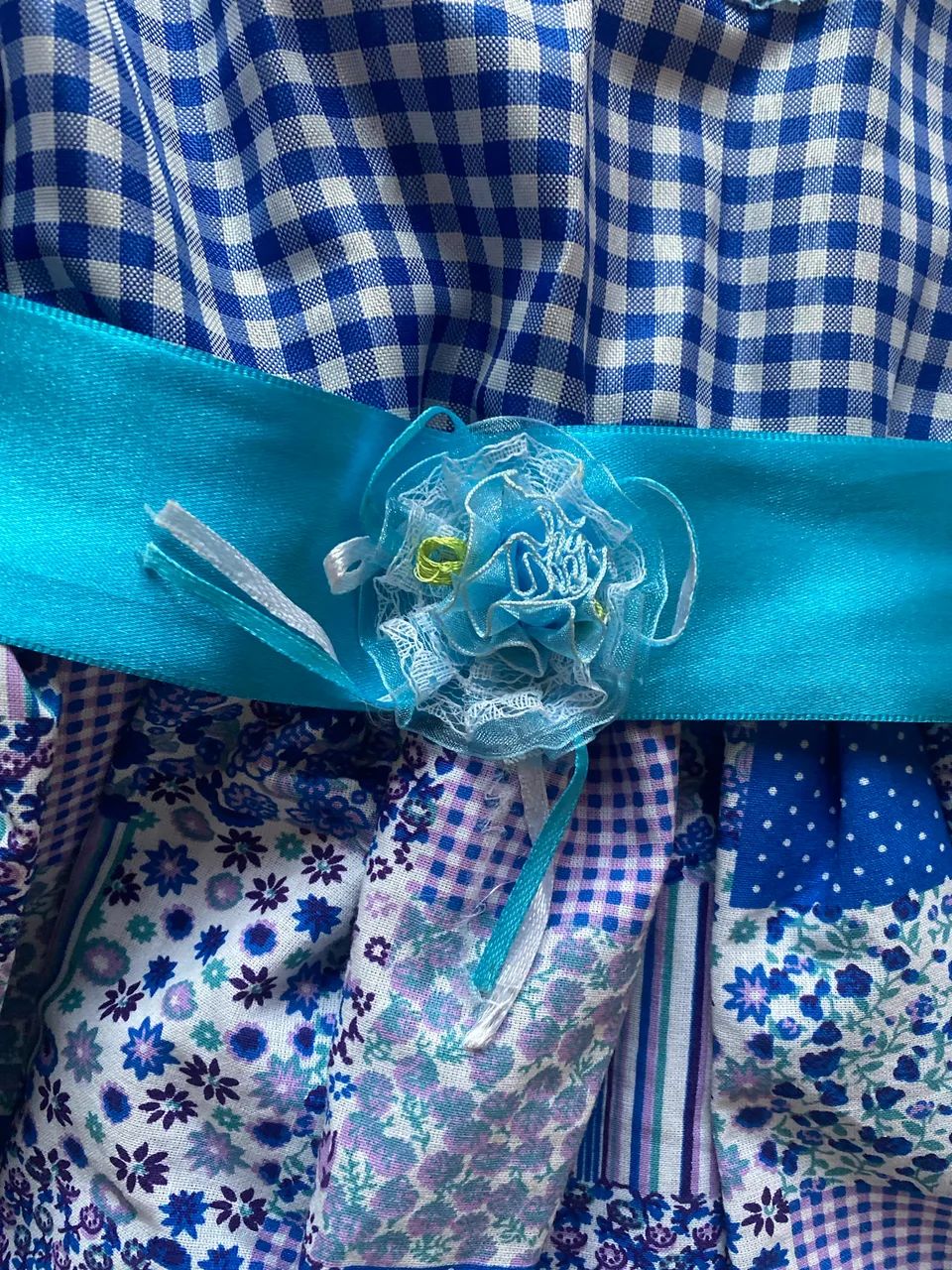 Vestido xadrez azul .  - Foto 4